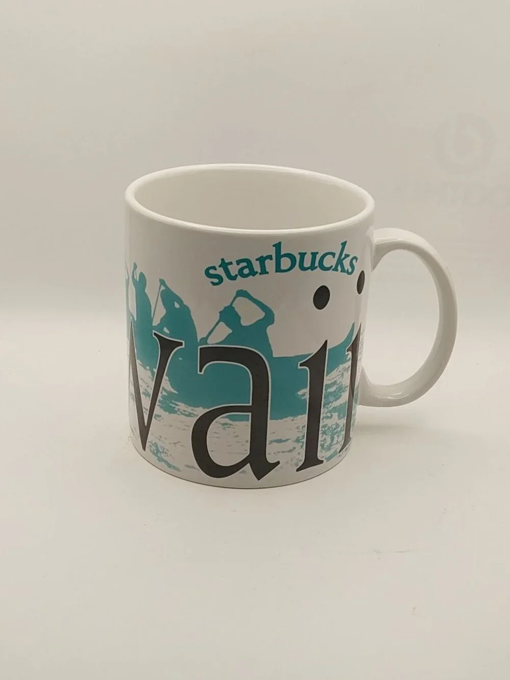 Starbucks Hawaii 2007 City Mug Collector Series White & Teal Large Coffee Cup